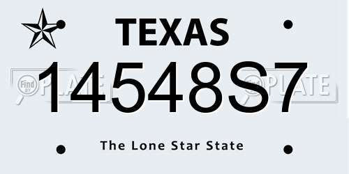 14548S7 Texas License Plate