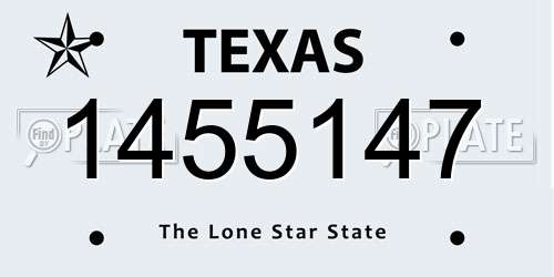 1455147 Texas License Plate