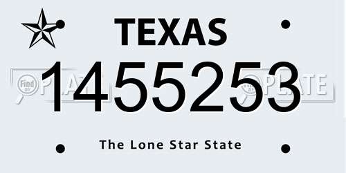 1455253 Texas License Plate