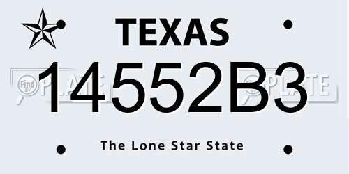 14552B3 Texas License Plate