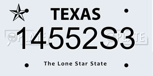 14552S3 Texas License Plate
