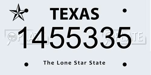 1455335 Texas License Plate