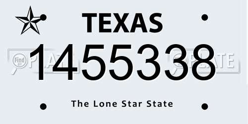 1455338 Texas License Plate