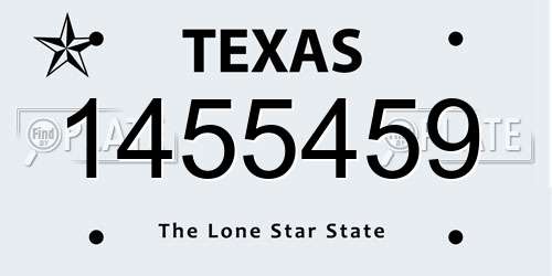 1455459 Texas License Plate