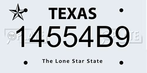 14554B9 Texas License Plate