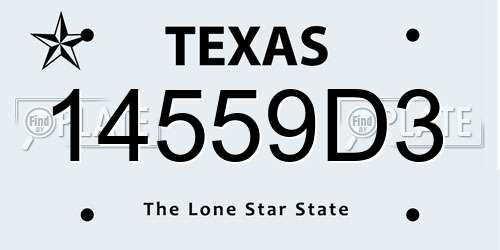 14559D3 Texas License Plate