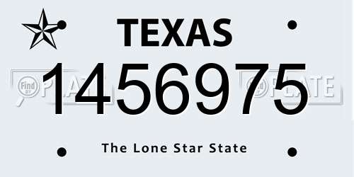 1456975 Texas License Plate
