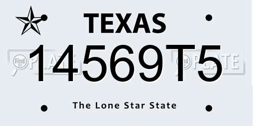 14569T5 Texas License Plate