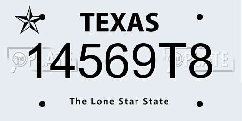 14569T8 Texas License Plate