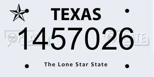 1457026 Texas License Plate