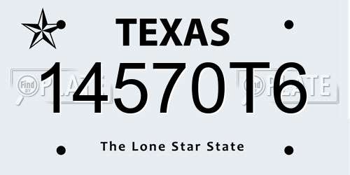 14570T6 Texas License Plate