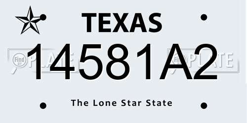 14581A2 Texas License Plate