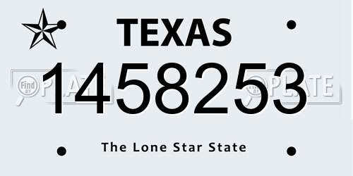 1458253 Texas License Plate