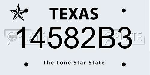 14582B3 Texas License Plate