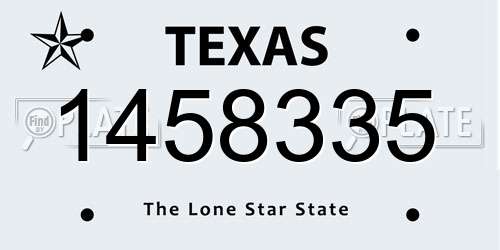 1458335 Texas License Plate