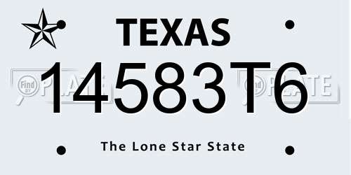 14583T6 Texas License Plate