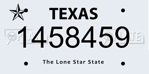 1458459 Texas License Plate