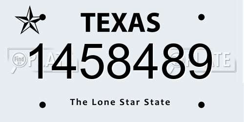 1458489 Texas License Plate