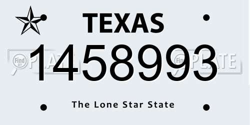 1458993 Texas License Plate