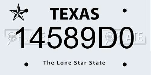 14589D0 Texas License Plate