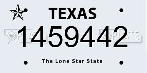 1459442 Texas License Plate