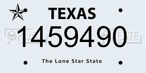 1459490 Texas License Plate