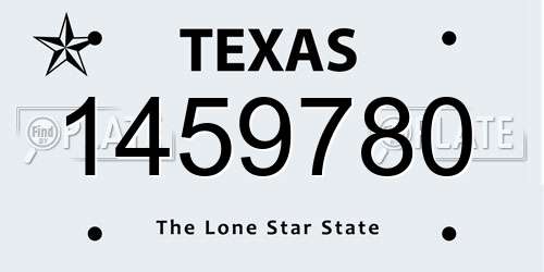 1459780 Texas License Plate