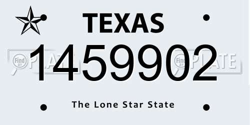 1459902 Texas License Plate