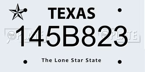 145B823 Texas License Plate