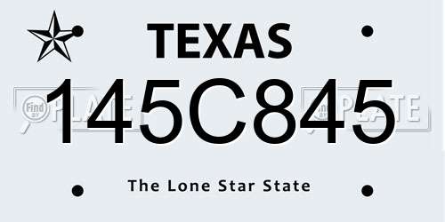 145C845 Texas License Plate