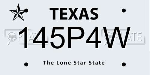 145P4W Texas License Plate