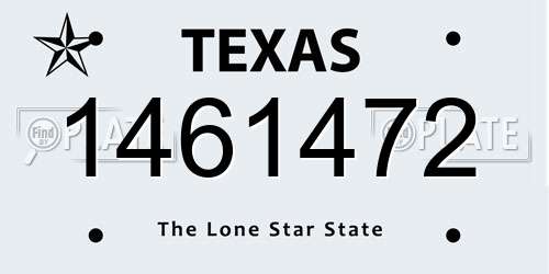 1461472 Texas License Plate