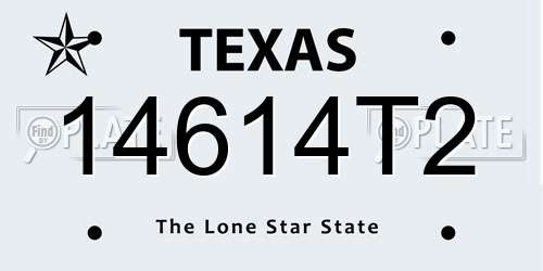 14614T2 Texas License Plate