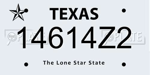 14614Z2 Texas License Plate
