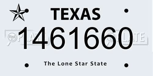1461660 Texas License Plate