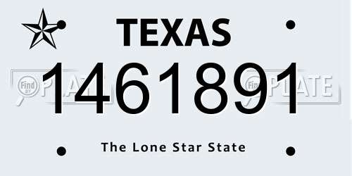 1461891 Texas License Plate