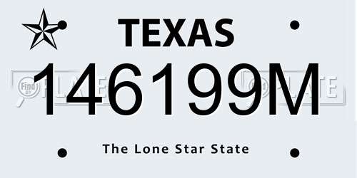 146199M Texas License Plate