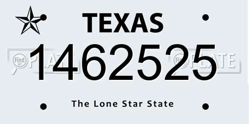 1462525 Texas License Plate