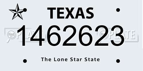 1462623 Texas License Plate