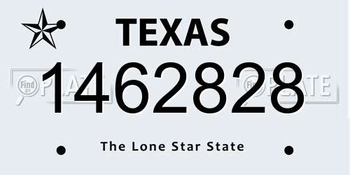 1462828 Texas License Plate