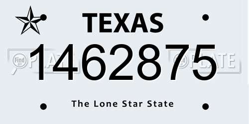 1462875 Texas License Plate
