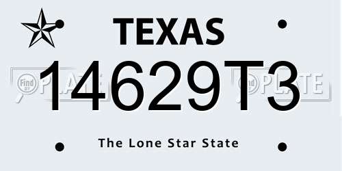 14629T3 Texas License Plate