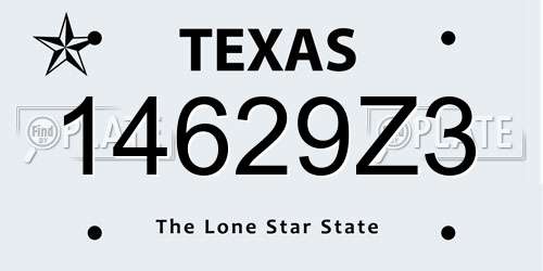 14629Z3 Texas License Plate