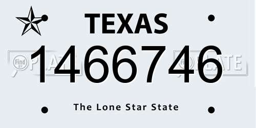 1466746 Texas License Plate