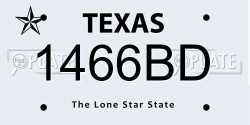 1466BD Texas License Plate