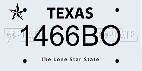 1466BO Texas License Plate