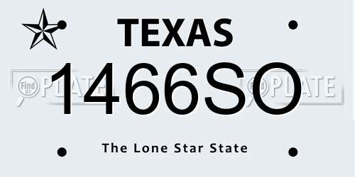 1466SO Texas License Plate