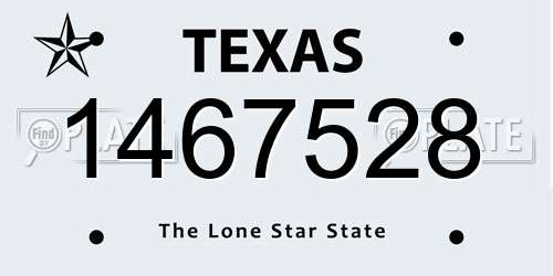 1467528 Texas License Plate