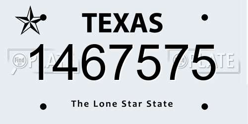 1467575 Texas License Plate