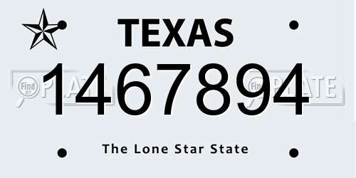 1467894 Texas License Plate